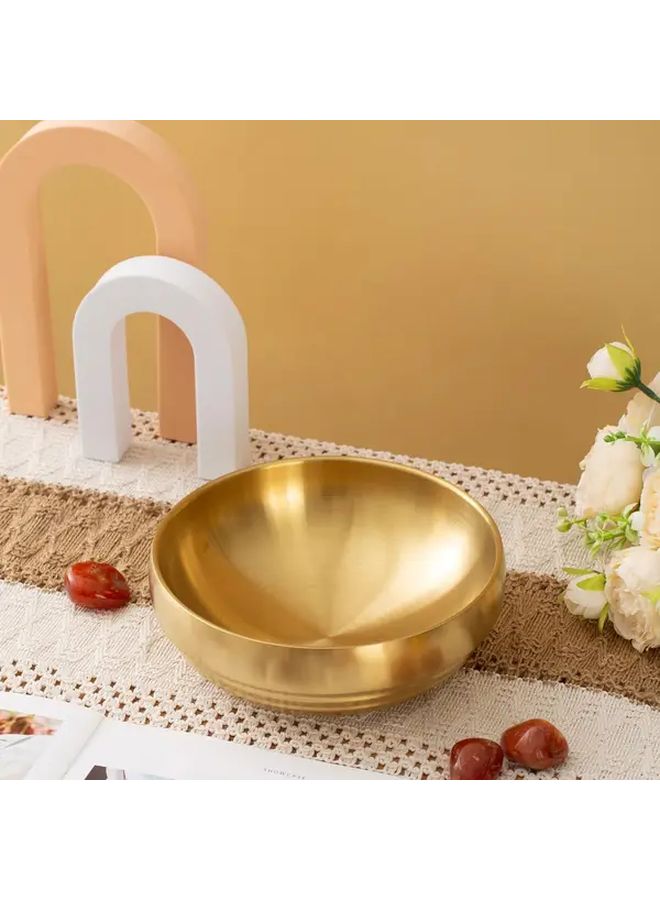 Golden Color Double Layer Stainless Steel Noodle Bowls Set of 2 - Image 3