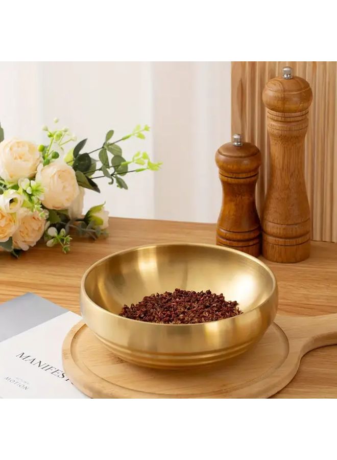 Golden Color Double Layer Stainless Steel Noodle Bowls Set of 2 - Image 4