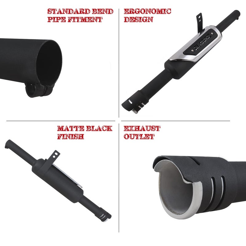 TOPBIRD TBSL022 Exhaust Silencer Modern Style Metal Iron Material with Durable & Sturdiness Compatible with Royal Enfield Bullet BS3 BS4 and BS6 Model (Black) - Image 3
