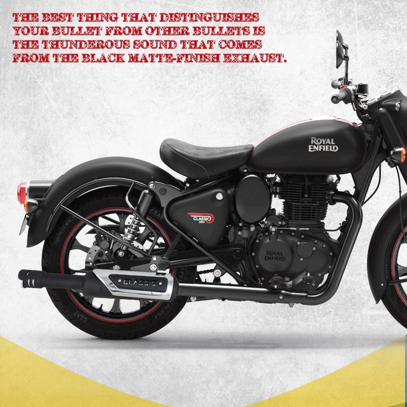 TOPBIRD TBSL022 Exhaust Silencer Modern Style Metal Iron Material with Durable & Sturdiness Compatible with Royal Enfield Bullet BS3 BS4 and BS6 Model (Black) - Image 2