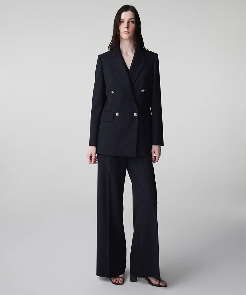 Ipekyol Striped Double-Breasted Blazer