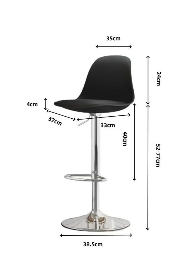 Generic 2PCS Bar Stool  Bar Chair  Chair Stool  High Bar Chair Swivel Pub Chair  Pub Chair With Back Rest Height Adjustable Bar Stools With Footrest Armless Counter Bar Chair For Home Kitchen  - Image 2