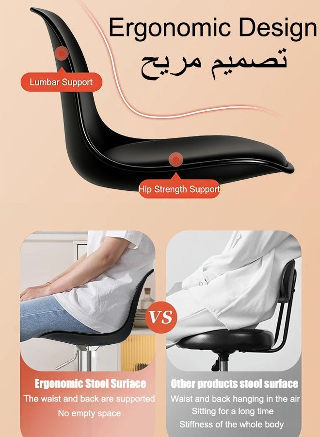 Rubvrenti 2PCS Bar Stool  Bar Chair  Chair Stool  High Bar Chair Swivel Pub Chair  Pub Chair With Back Rest Height Adjustable Bar Stools With Footrest Armless Counter Bar Chair For Home Kitchen - Image 3