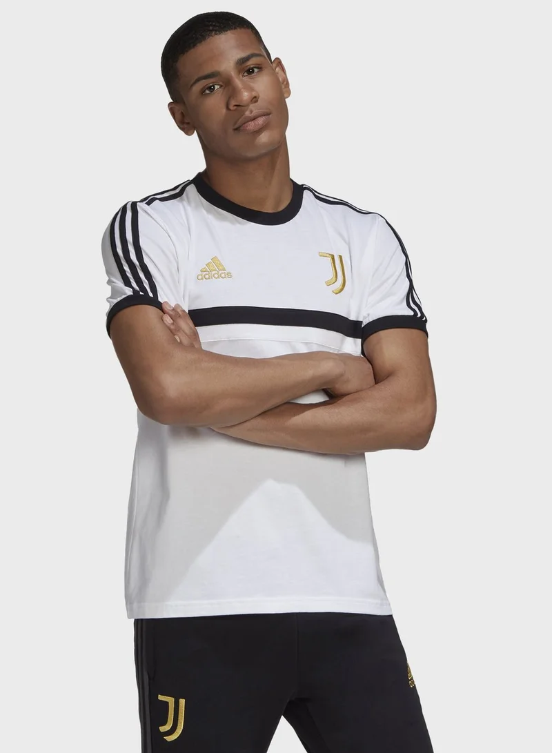 Adidas Juventus 3 Stripe T-Shirt