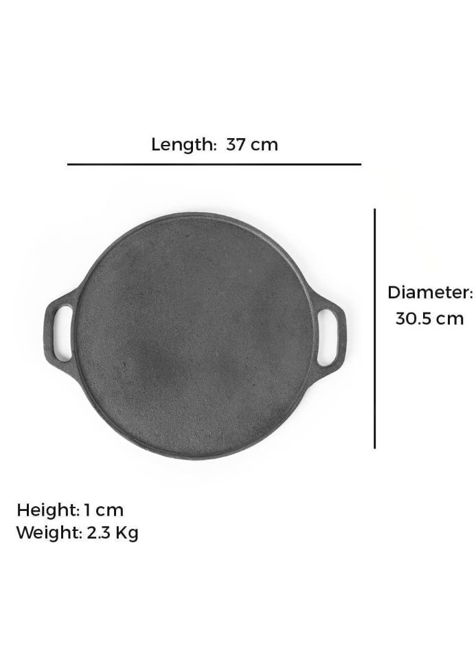 Ayda Cast Iron Tawa With Double Handle Dosa Griddle 25.5 cm  - Image 2