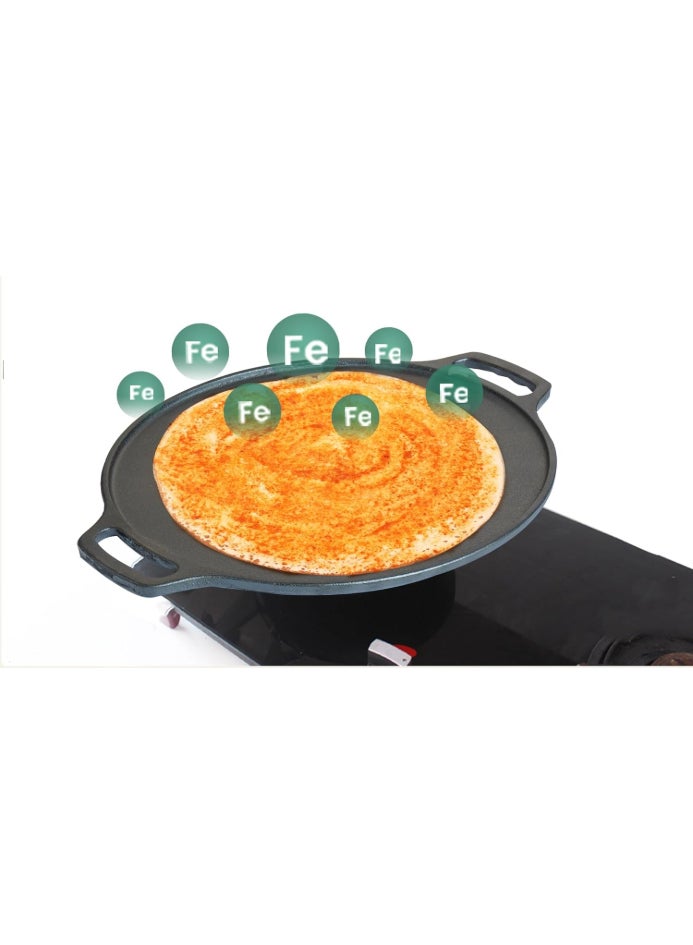Ayda Cast Iron Tawa With Double Handle Dosa Griddle 25.5 cm  - Image 3