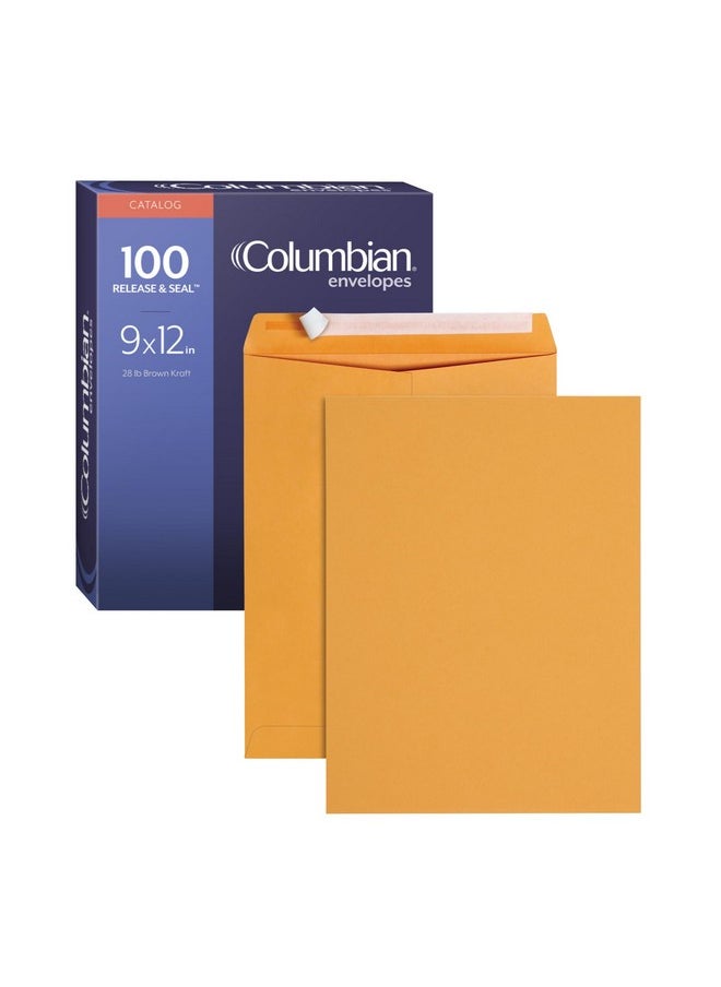 Columbian 9 X 12 Catalog Envelopes With Self Seal Closure 28 Lb Brown Kraft For Mailing Flat Letter Size Documents Or Photos 100 Per Box (Colo341)  - Image 1