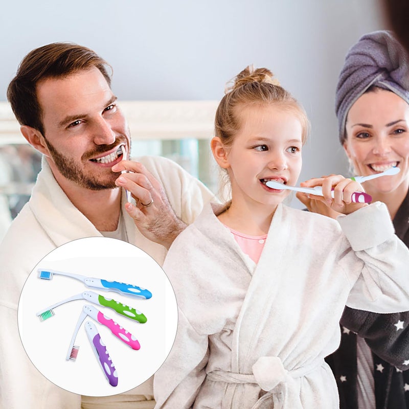 TRKETK 6Pcs Portable Folding Travel Toothbrush for Camping Hiking Soft Bristle Manual Toothbrush - Image 3