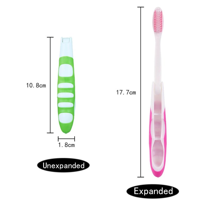 TRKETK 6Pcs Portable Folding Travel Toothbrush for Camping Hiking Soft Bristle Manual Toothbrush - Image 2