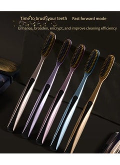 Goolsky 5pcs Independent Packaging Large Head Cleaning Long Brush Head Soft Hair Adult Fine Silk High Value Home Use Anti-slip Wide Head Toothbrush  - Image 4
