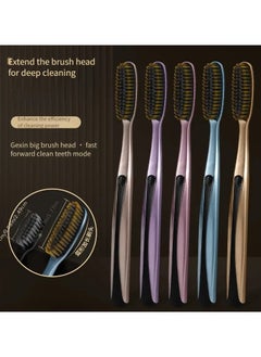 Goolsky 5pcs Independent Packaging Large Head Cleaning Long Brush Head Soft Hair Adult Fine Silk High Value Home Use Anti-slip Wide Head Toothbrush  - Image 5
