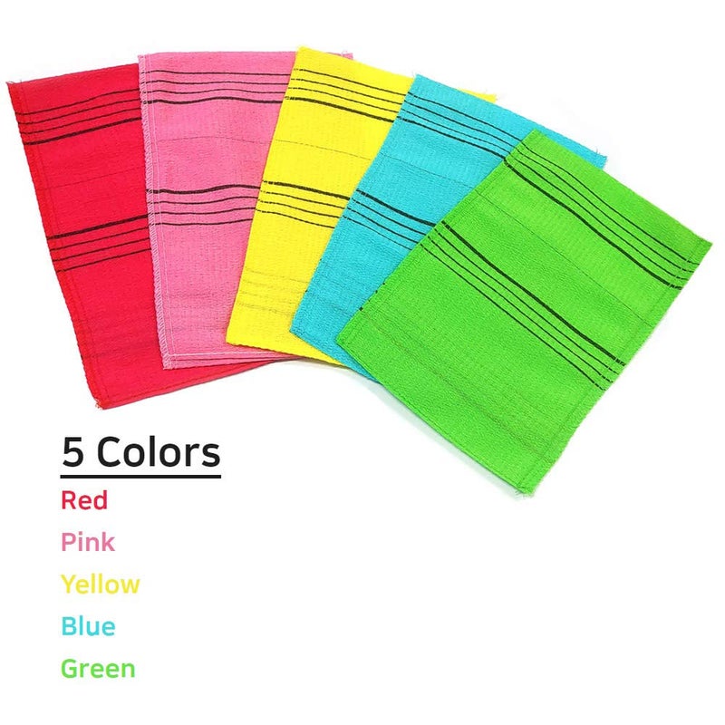 NEPURE Korean Exfoliating Mitt, Large Size, 5 Colors, Back and Body Exfoliating Washcloth for Removing Dry, Reusable (Mix, 5) - Image 3