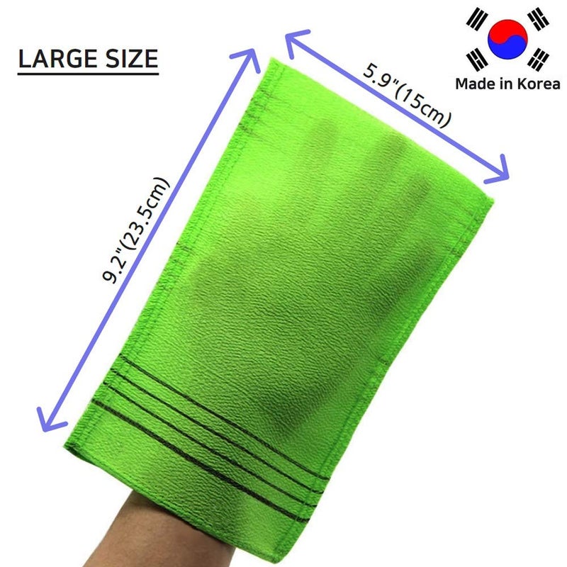 NEPURE Korean Exfoliating Mitt, Large Size, 5 Colors, Back and Body Exfoliating Washcloth for Removing Dry, Reusable (Mix, 5) - Image 2