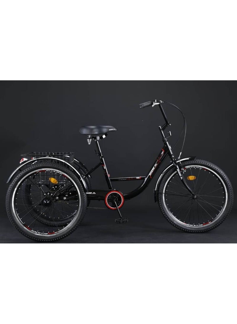 شارك 61 الإمارات العربية المتحدة 24 بوصة  ثلاثية العجلات بالغ دراجة مع خلفية سلة - Image 2