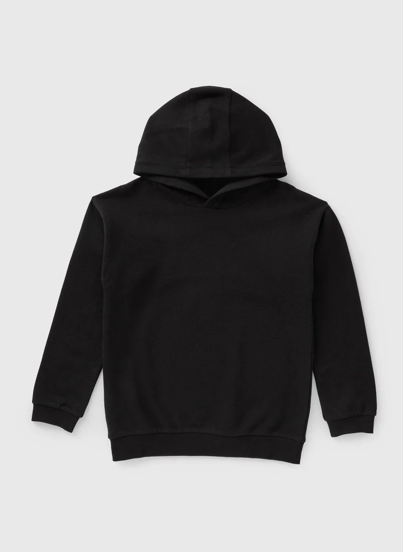 Matalan Boys Black Basic Hoodie