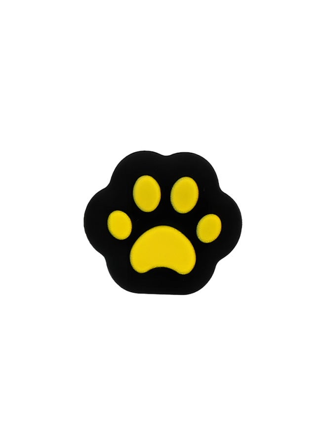 AMOGMO Special-shaped Cat Claw Rocker Cap For Switch Handle Silicone Non-slip Game Rocker Protection Cap-Product Color:Yellow Cat Claws On Black Background (1000 Per Pack)  - Image 1