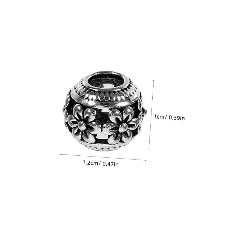 Large Hole Metal Spacer Beads 100pcs Hollow Round Charms For Jewelry Making DIY Bracelets Necklaces - Image 3