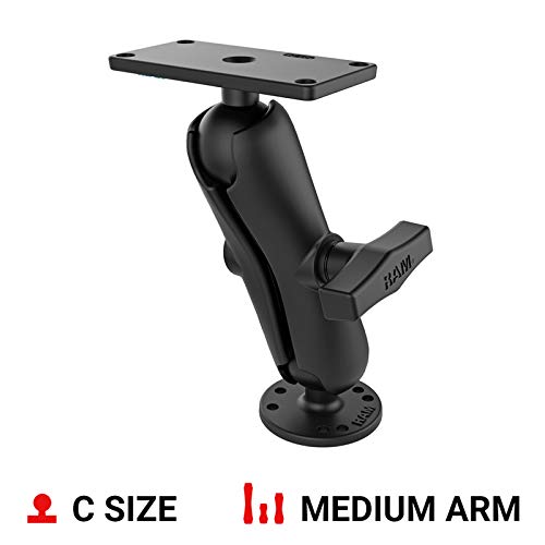 RAM MOUNTS Drill-Down Double GPS Ball Mount for Humminbird Helix 7 RAM-202-24-202U with Medium Arm - Image 2