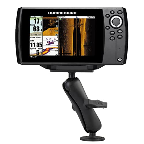 RAM MOUNTS Drill-Down Double GPS Ball Mount for Humminbird Helix 7 RAM-202-24-202U with Medium Arm - Image 1