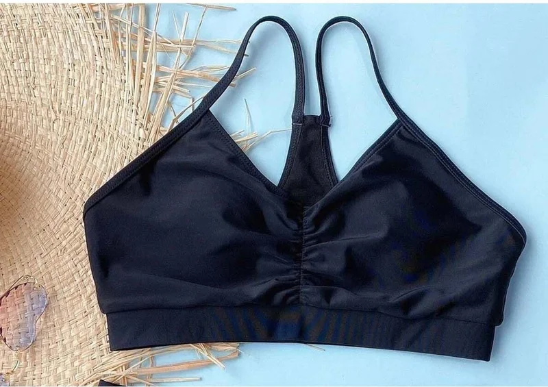 Angelsin Front Gathered Bikini Top