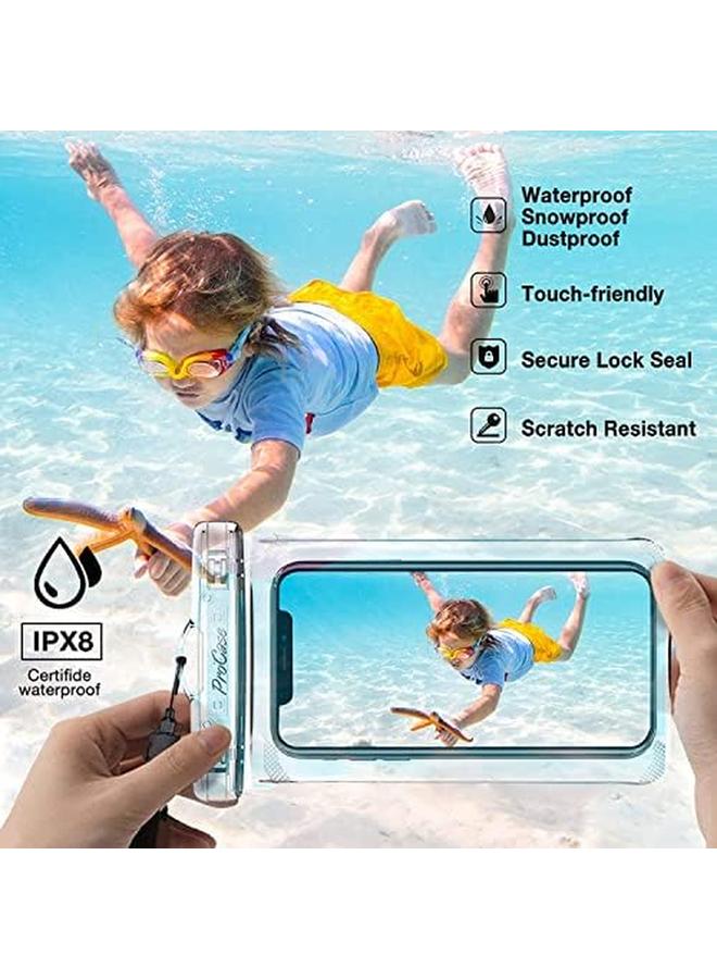 Procases 2 Pack Waterproof Phone Pouch Underwater Phone Case Up To 7" Dry Bag For Iphone 16 15 14 13 Pro Plus Max Galaxy S24 S23 S22 Ultra Beach Essentials Clear - Image 3