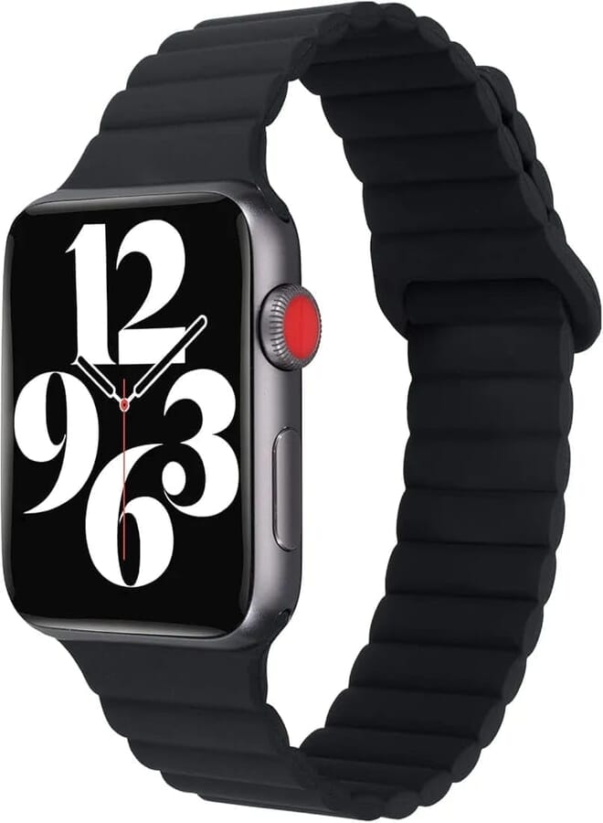 Next Store Double Magnetic Silicone Watch Band Compatible with iWatch Series 1/2/3/4/5/6/7/8/9/Ultra/2/SE 42/44/45/49,Soft Silicone,Easy to Install