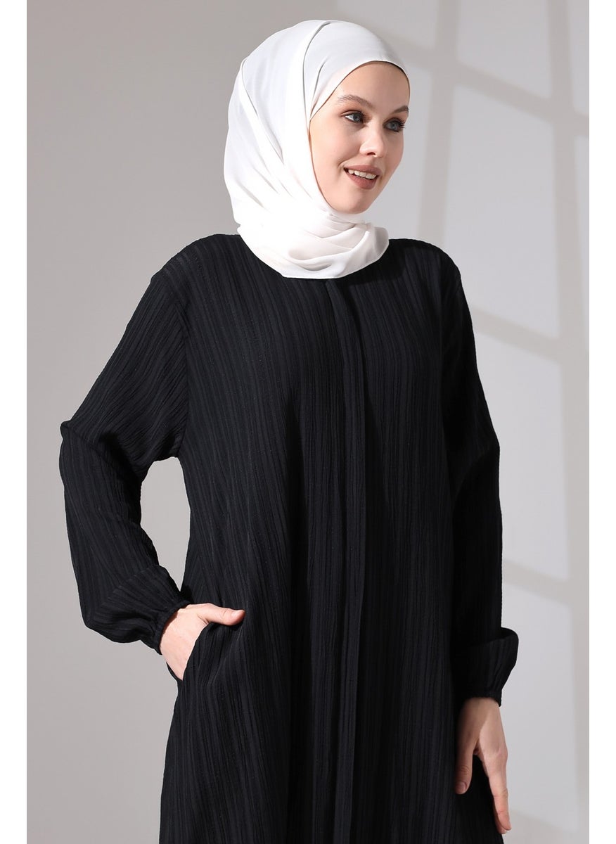 İhvan Ihvan Women's Wrapped Fabric Hidden Zipper Double Set Hajj Umrah Outfit Black  - Image 5