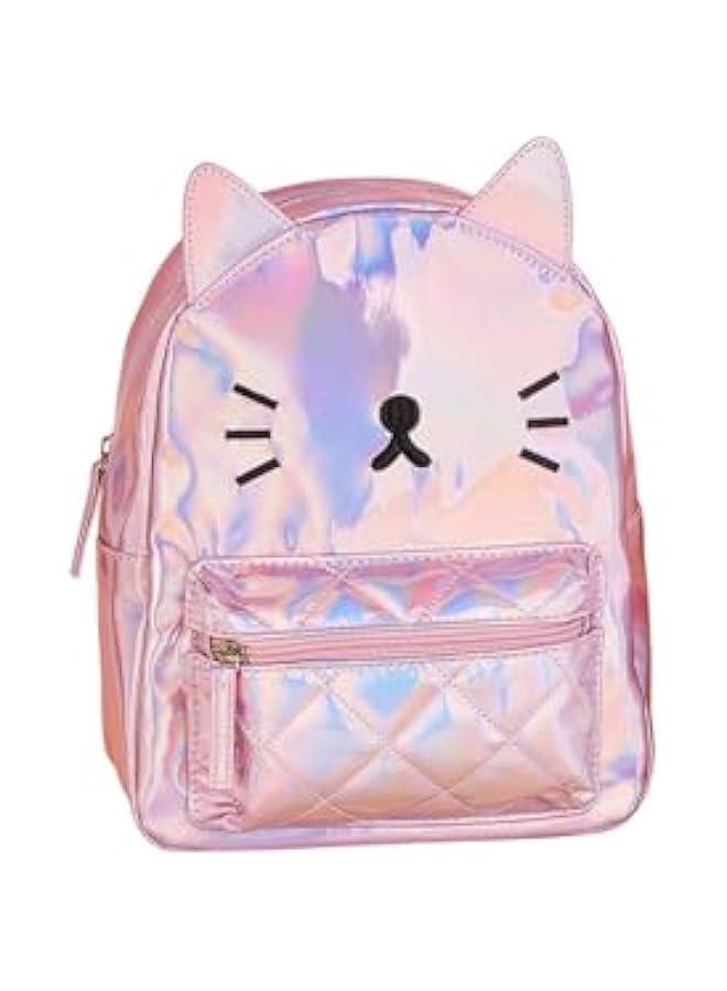 Women's Laser Holographic Backpack Cute Hologram Shoulder Bag Casual Daypack Purse  Birthday Gift,Pink Cat - Image 1