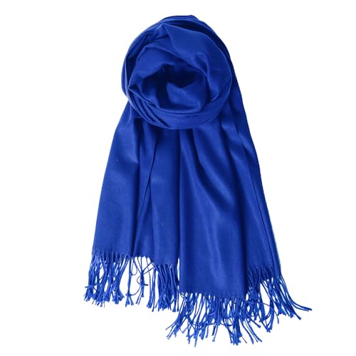 QBSM Womens Royal Blue Large Soft Pashmina Scarfs Evening Dresses Shawls Wraps - Image 2