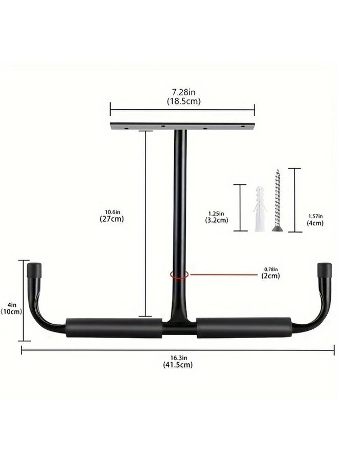 رفوف تخزين معدنية سوداء ثقيلة مثبتة على السقط مع خطاطيف 2 قطعة - Image 3