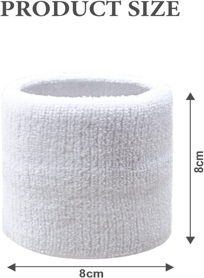 Canbee سوار معصم كانبي للتنس، والريشة الطائرة، وكرة السلة، ورفع الأثقال، والنادي الرياضي، واليوغا، والكريكيت، وجميع الرياضات الأخرى. سوار 3 بوصة، زوج واحد (أبيض). - Image 4