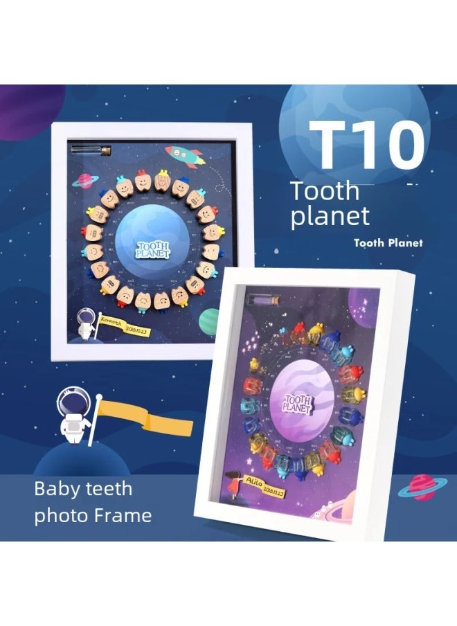 T10 Plastic Frame Toothpick Box Boys Girls Tooth Tissue Storage Memo Box Baby Remembrance Storage Youth Suitable-Color:T10 Plastic Frame Beech Teeth-tooth Paradise-girls  - Image 3