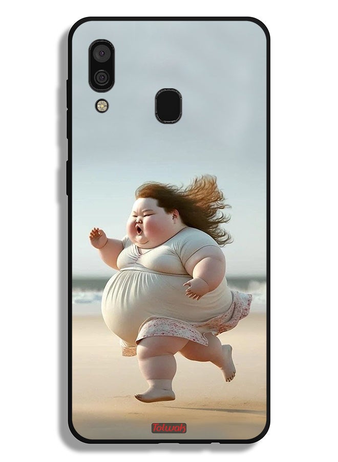 Tolwak Samsung Galaxy A30 Protective Case Cover Fatty Baby Girl Running - Image 1