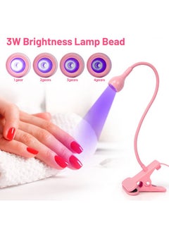 AORAEM AORAEM LED Nail Lamps 3W Flexible Gooseneck Lamp Quicky Dry Nail Manicure Dryer Gel Polish Curing Light Plug Play Portable Flash Cure Light for Gel Nails Home DIY Professional Nail Art Tools Pink  - Image 2