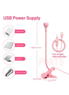 AORAEM AORAEM LED Nail Lamps 3W Flexible Gooseneck Lamp Quicky Dry Nail Manicure Dryer Gel Polish Curing Light Plug Play Portable Flash Cure Light for Gel Nails Home DIY Professional Nail Art Tools Pink  - Image 3