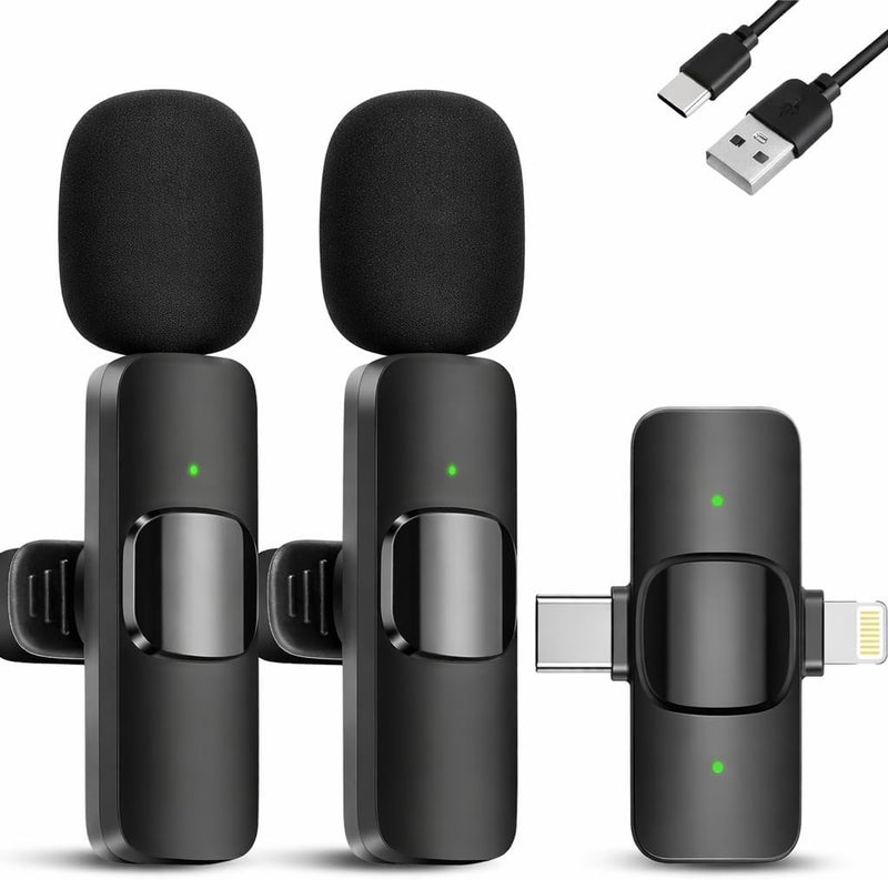 SKY - TOUCH Wireless Lavalier Microphone for Android/iPhone/Laptop - Mini Lapel Mic with Noise Canceling for Interviews , Vlogs , and YouTube (2TX+1RX ) - Image 1