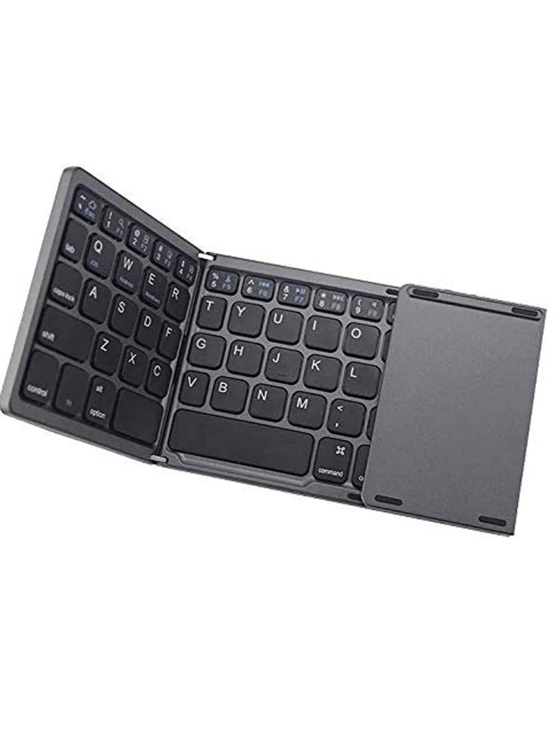 ELTRAZONE Ultra Thin Mini Bluetooth 3.0 Foldable Keyboard Wireless Folding BT With Touchpad Keyboard compatible with Tablet PC Laptop Mobilephone - Image 1