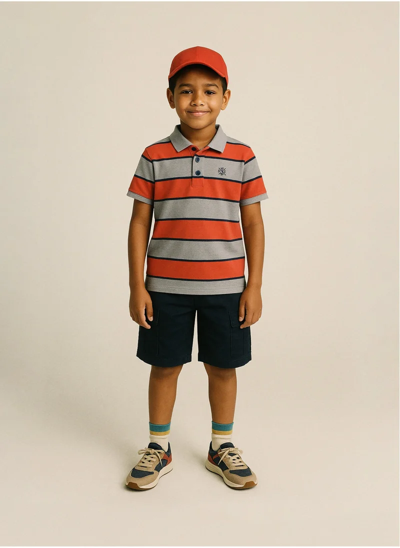 MINOTI Kids Boys Striped Polo Shirt