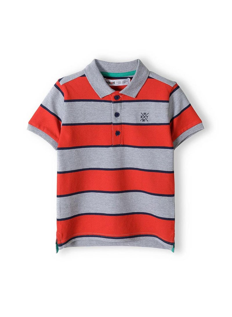 MINOTI Boys' Short Sleeve Polo Shirt with Button Placket - Image 2