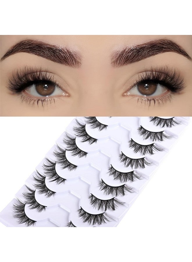 FARRED Natural Lashes Short False Eyelashes Wispy Mink Eye Lash Fluffy Wispies Eyelash Natural Look 10 Pairs Fake Lashes Pack Volume Lash Strips Pestañas - Image 1