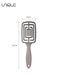 Unique Hair Brush - Detangler Brush With Nylon Bristles - for Women and Men - Paddle Detangling Brush for Wet Dry Curly Thick Straight Hair（Grey）  - Image 2