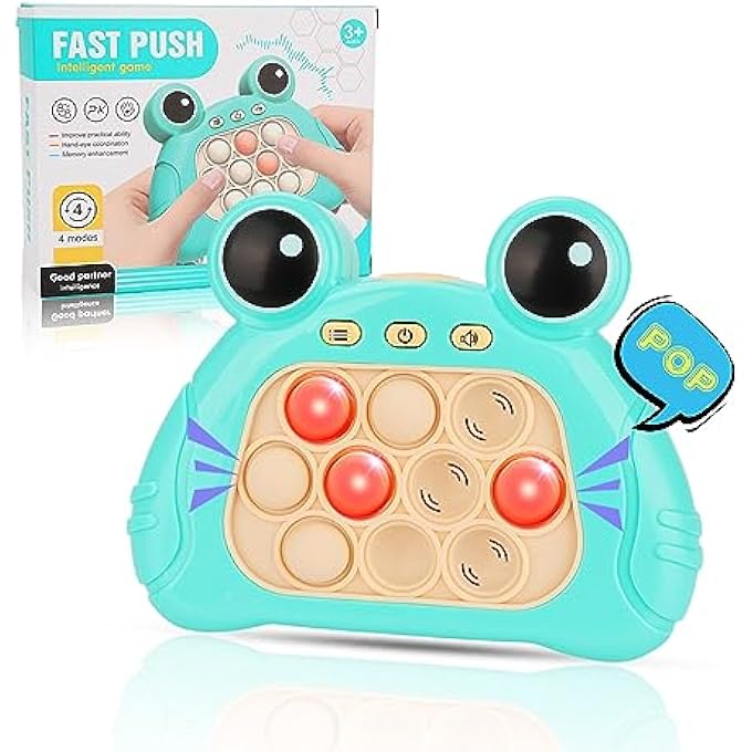 HDCARAVAN 2023 UPGRADED HANDHELD QUICK PUSH GAME FOR KIDS 6-12, SENSORY FIDGET TOYS FOR KIDS 8-12, PARTY FAVORS PUZZLE POP BUBBLES BIRTHDAY GIFTS FOR 6 7 8 9 YEAR OLD BOYS GIRLS TEENS ADULTS - GREEN - Image 1