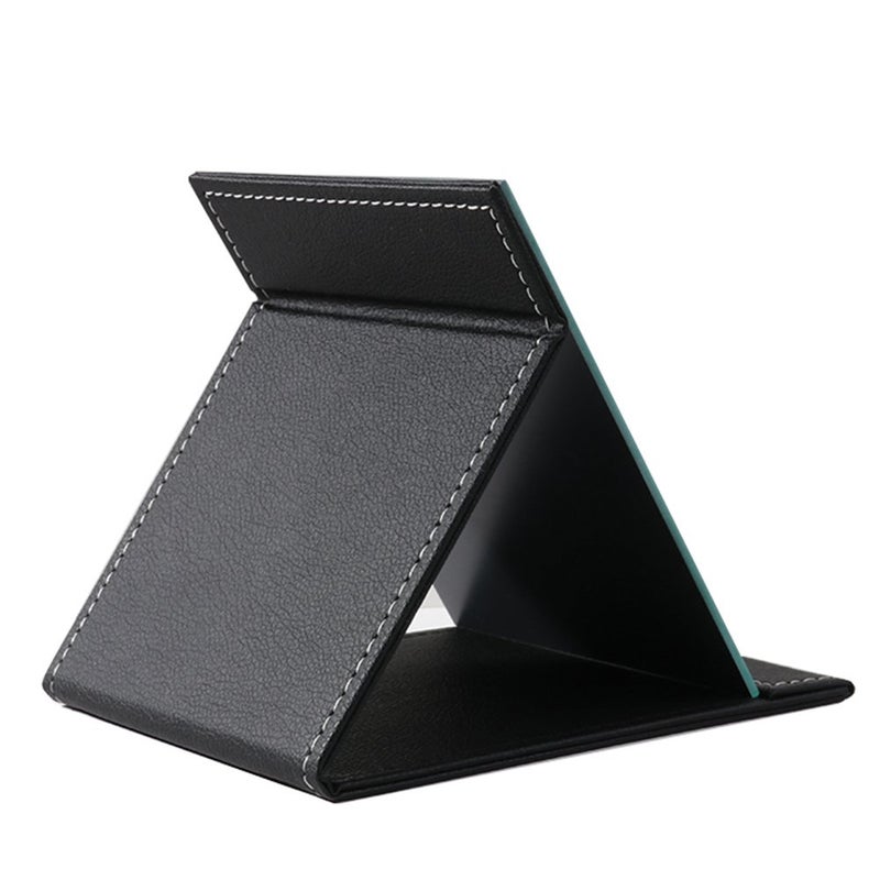 JOLY Desk Mirror, Pu Leather Portable Folding Desktop Makeup Mirror with Adjustable Stand for Personal Office Travelling (L, Black) - Image 5