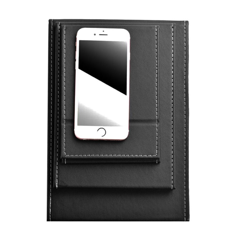 JOLY Desk Mirror, Pu Leather Portable Folding Desktop Makeup Mirror with Adjustable Stand for Personal Office Travelling (L, Black) - Image 4