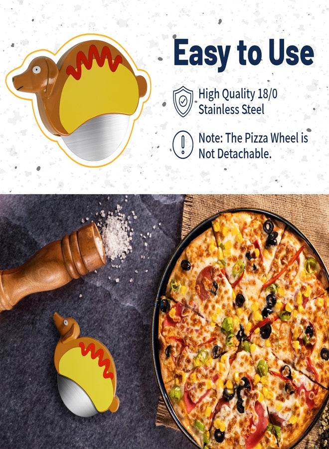 YOBRO Hotdog Dachshund Pizza Cutter Wheel By YOBRO- Pizza Cutter,Pizza Slicer Stainless Steel，Funny Kitchen Accessories,gift for Dog Lovers,Creative Gifts,Cool Kitchen Gadgets for Family (One Cutter) - Image 4
