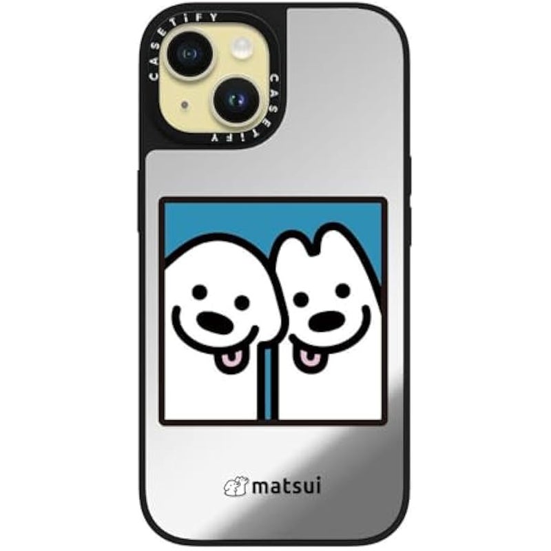 Casetify Mirror iPhone 15 Case 【Reflective / 4.9ft Drop Protection/Compatible with Magsafe】 - Cheek-to-Cheek - Silver on Black - Image 2