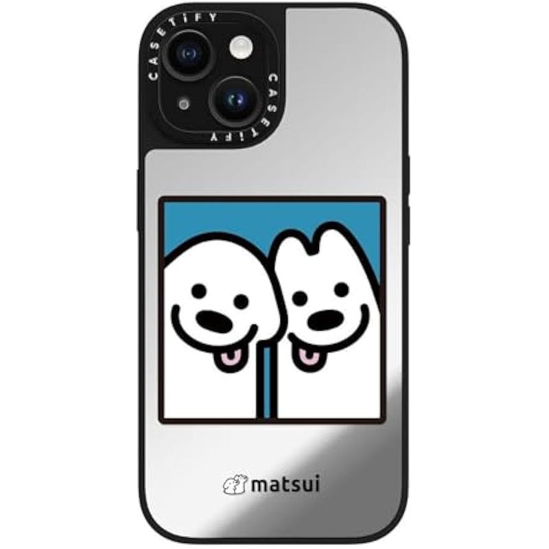 Casetify Mirror iPhone 15 Case 【Reflective / 4.9ft Drop Protection/Compatible with Magsafe】 - Cheek-to-Cheek - Silver on Black - Image 5