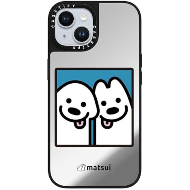 Casetify Mirror iPhone 15 Case 【Reflective / 4.9ft Drop Protection/Compatible with Magsafe】 - Cheek-to-Cheek - Silver on Black - Image 4