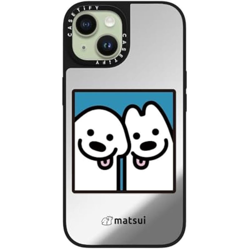 Casetify Mirror iPhone 15 Case 【Reflective / 4.9ft Drop Protection/Compatible with Magsafe】 - Cheek-to-Cheek - Silver on Black - Image 3