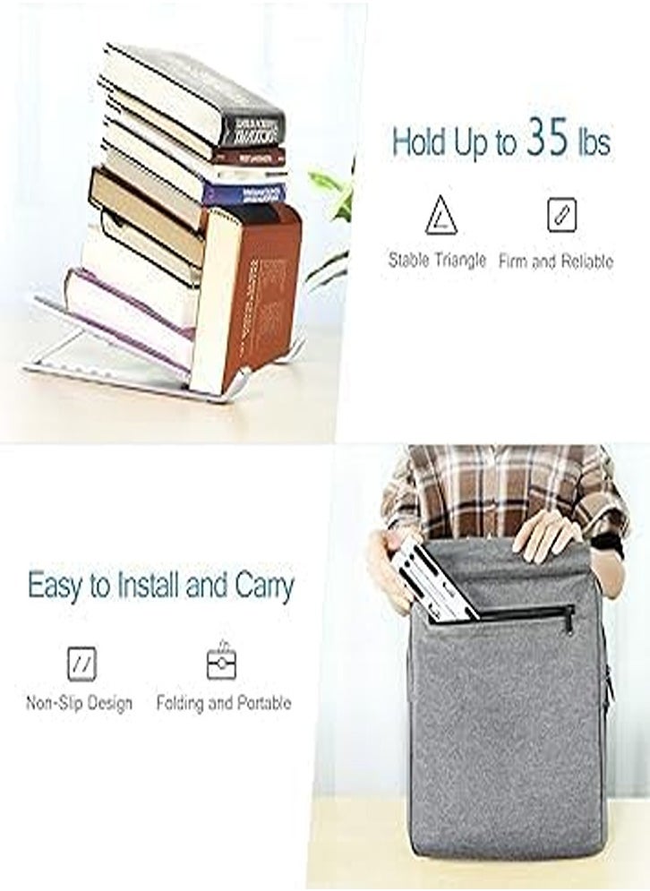 Laptop Stand, Computer Tablet Riser Stand, 6 Angles Adjustable Aluminum Ergonomic Foldable Laptop Stand Compatible with MacBook, iPad, HP, Dell, Lenovo 10-15.6 Inch, Silver